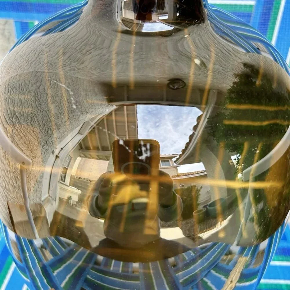 Crate And Barrel Polish Hand Blown 11” Coco Glass Vase Jar - Brown